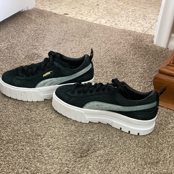 Puma Shoes - Puma Black and Gray Chunky Platform Sneakers